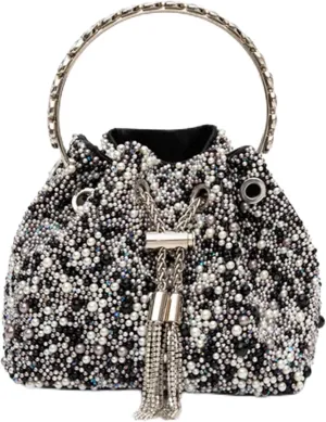 Lorrie Tassel Handbag for Women | Elegant & Fashion-Forward Design with Diamonds | Metal Tassel for Playful Luxury | Perfect for Parties or Special Events | In Premium Black Color