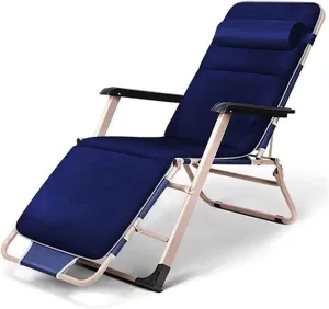 Lounge Chair Recliners Folding Recliner, Zero Heavy Duty Folding Recliner with Armrests for Indoor Chair Outdoor Travel Beach Camping Deck Sloping Chair