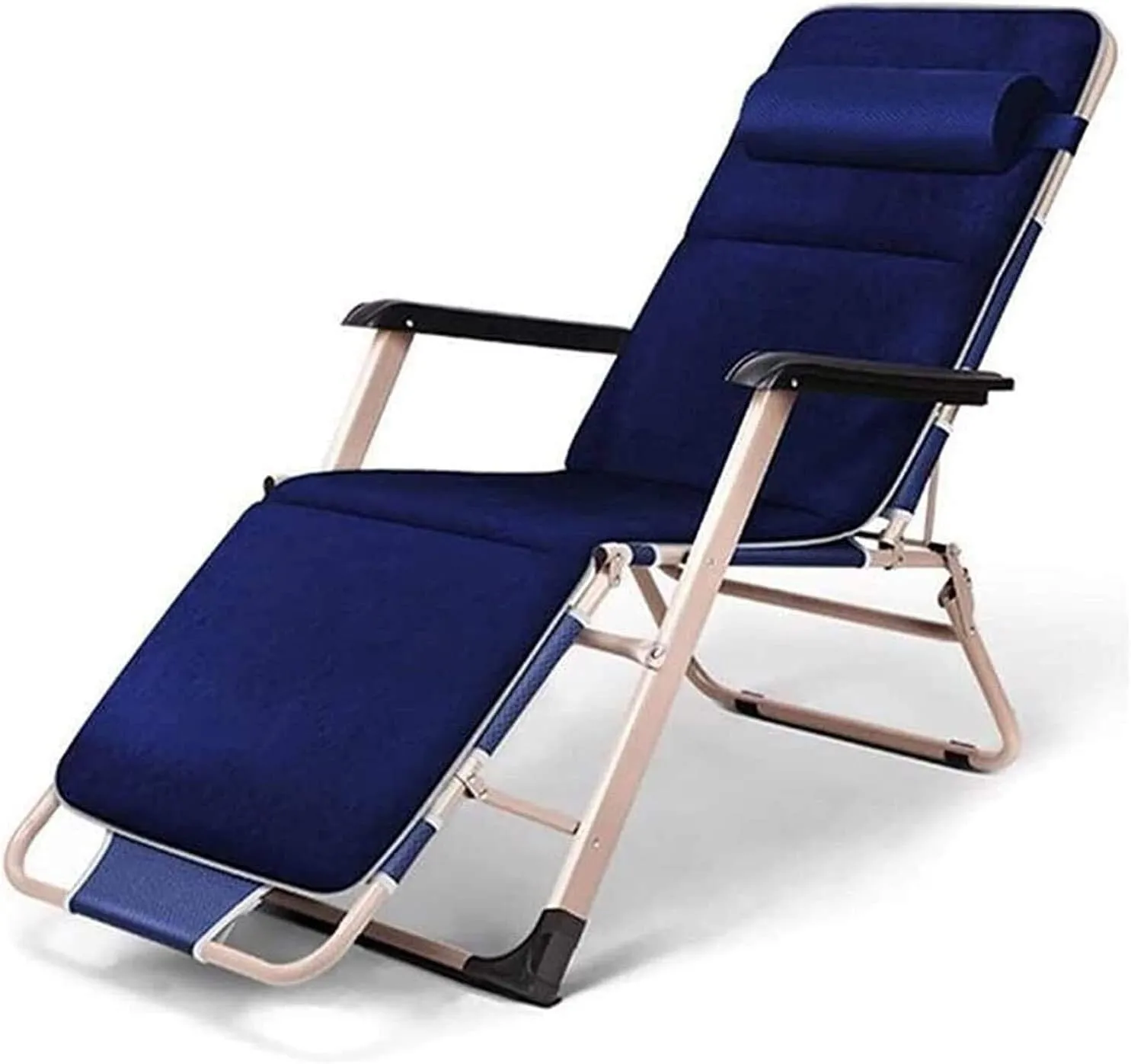Lounge Chair Recliners Folding Recliner, Zero Heavy Duty Folding Recliner with Armrests for Indoor Chair Outdoor Travel Beach Camping Deck Sloping Chair