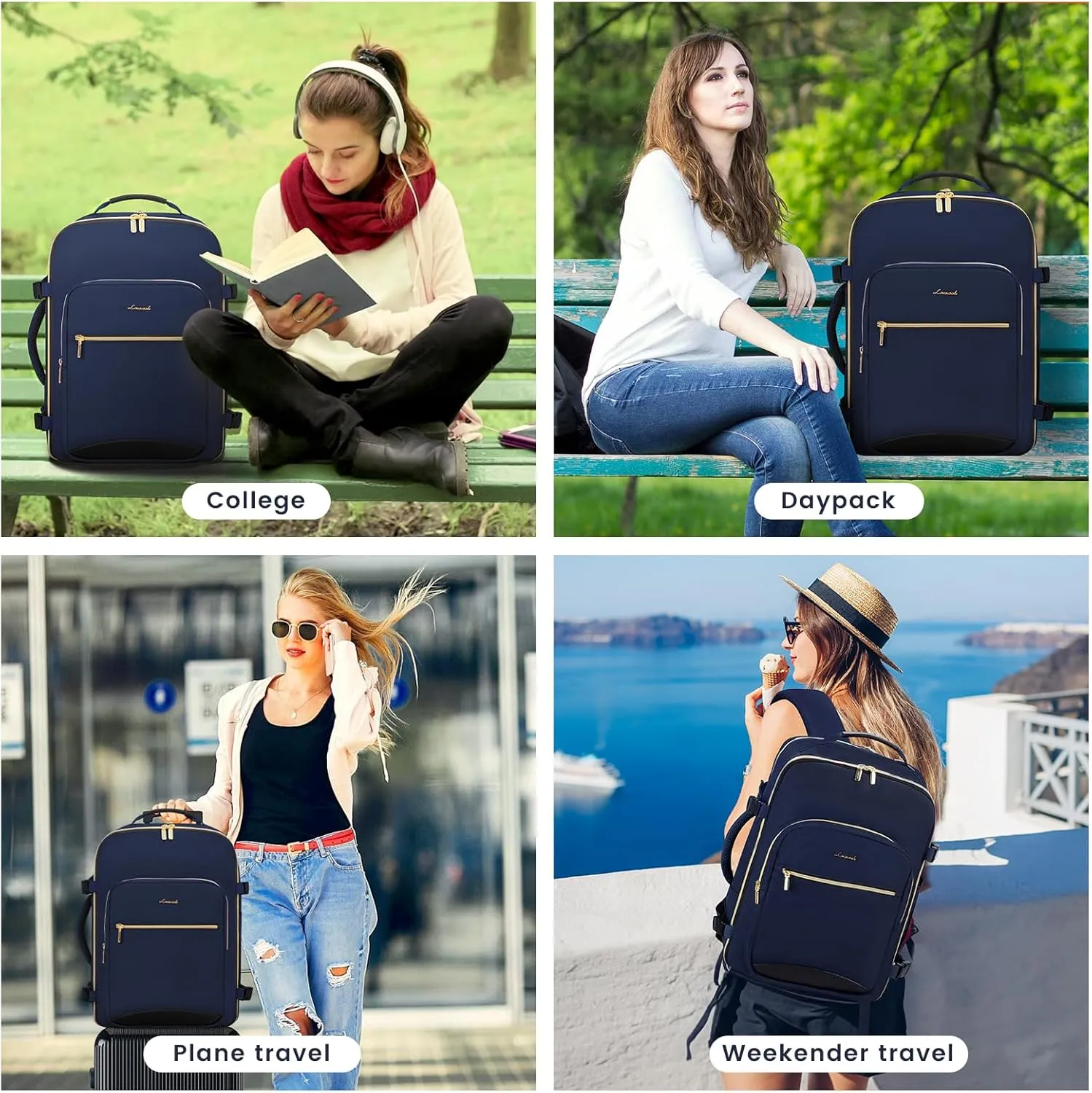 LOVEVOOK 50L Large Travel Backpack for Women Men Fits 17 Inch Laptop, Carry on Backpack for Traveling on Airplane, Personal Item Bag Airline Approved, Business Causal Weekender Backpacks