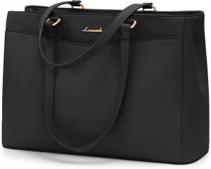 LOVEVOOK Laptop Tote Bag for Women, Teacher Bag Work Tote Bags, 17 Inch Waterproof Leather Computer Bag, Fashion Handbag Business Professional Briefcase Office Shoulder Bag