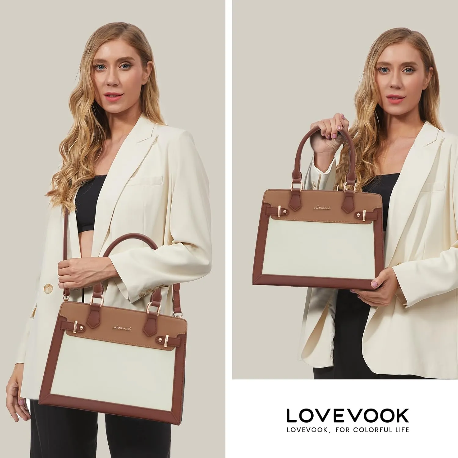 LOVEVOOK Purses and Handbags for Women, Tote Shoulder Bag Satchel Black Purse and PU Leather Top Handle for ladies