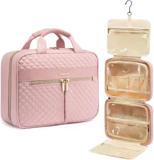 LOVEVOOK Toiletry Bag for Women, Water-resistant Travel Makeup Bag with Hanging Hook, Traveling Essentials Cosmetic Bag Travel Organizer for Accessories, Shampoo, Full Sized Container, Toiletries
