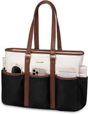 LOVEVOOK Women's Work Tote for Laptop, 17" Teacher/Nurse Utility Bag - Travel/College/Daily, Professional Large Purse Handbag With Multi Pockets