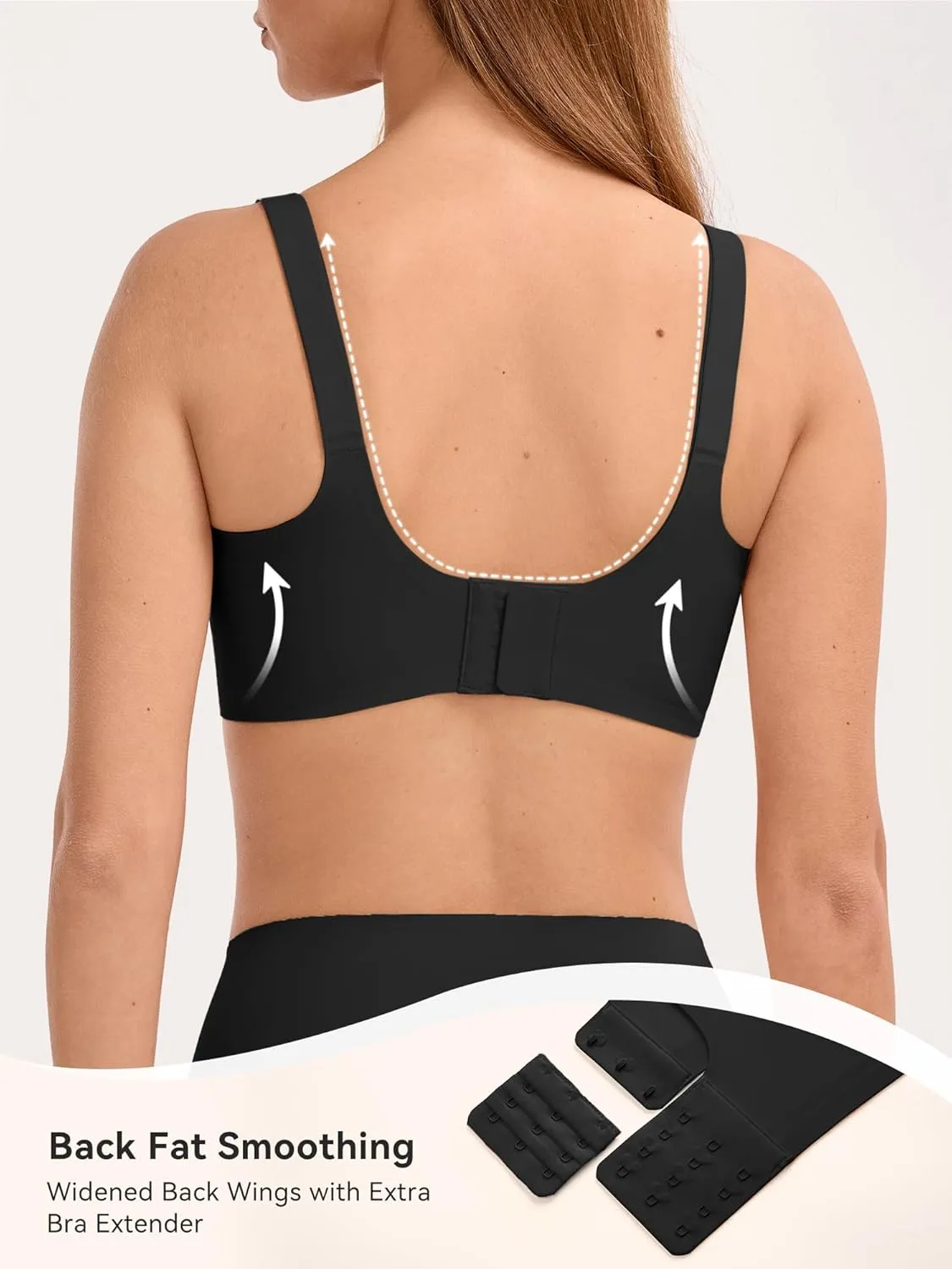 LUCKMEEY Mesh Bras for Women No Underwire Wireless Bras Seamless Push Up Full Coverage Bras Comfortable Bra Everyday Bra