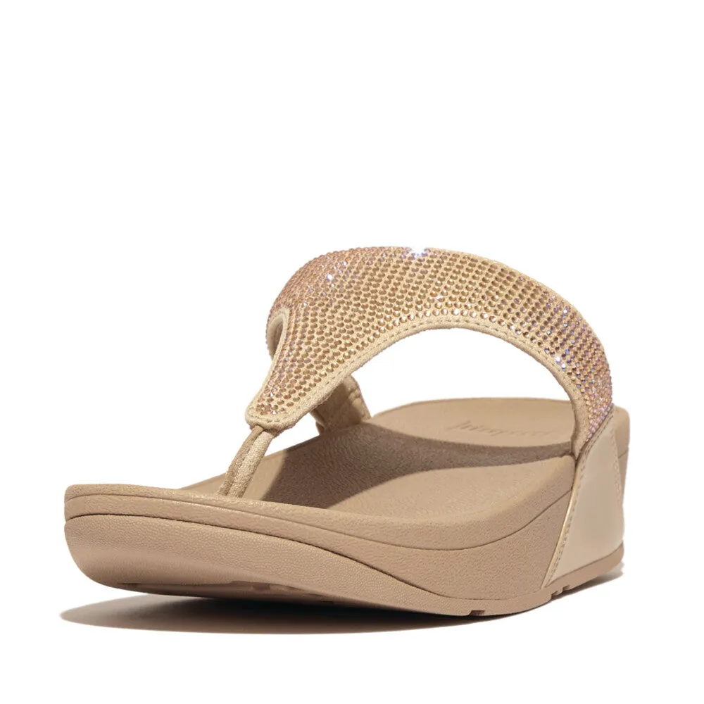 LULU Crystal Embellished Toe-Post Sandals