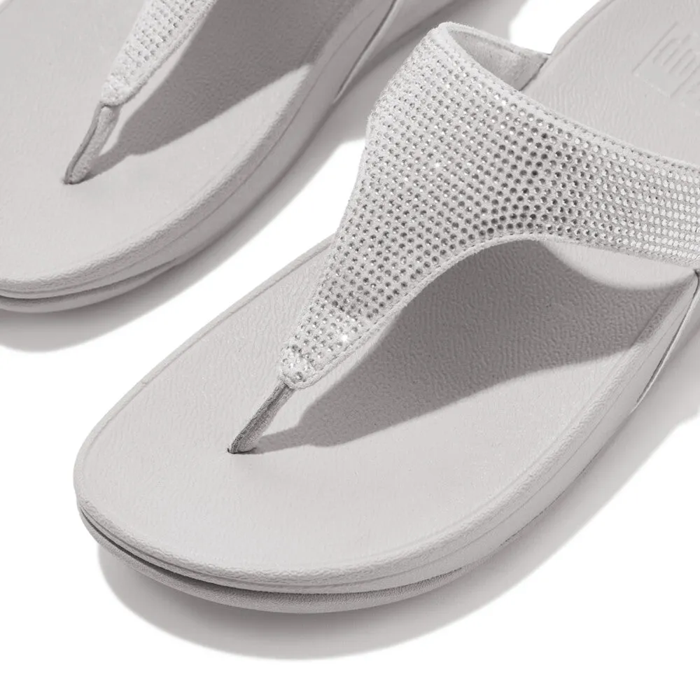 LULU Crystal Embellished Toe-Post Sandals