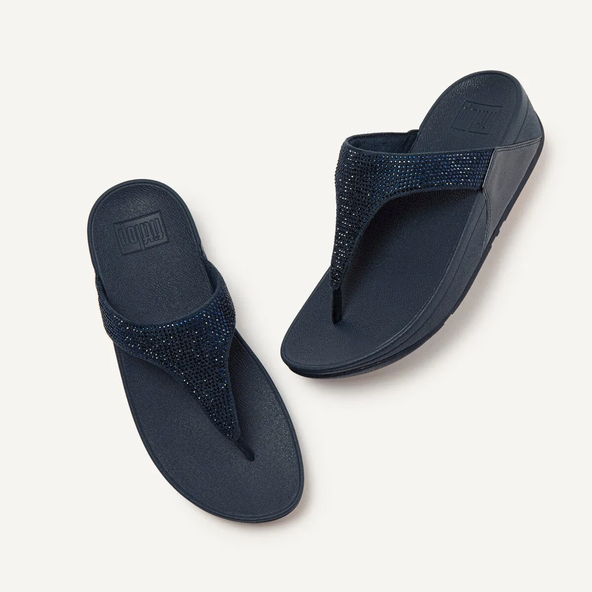 LULU Crystal Embellished Toe-Post Sandals
