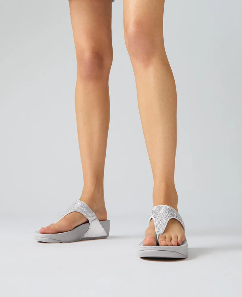 LULU Crystal Embellished Toe-Post Sandals