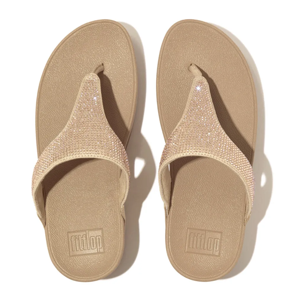 LULU Crystal Embellished Toe-Post Sandals