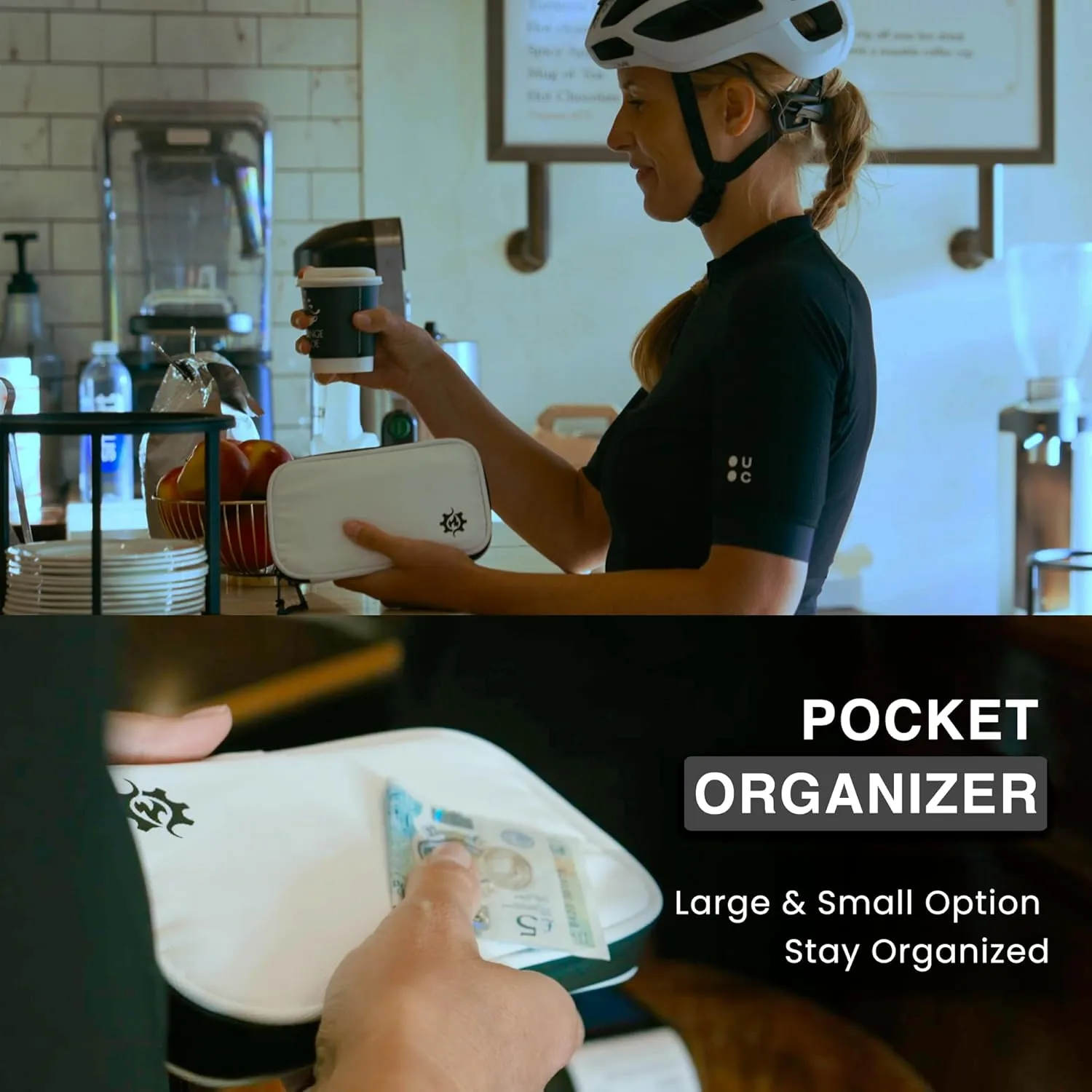 Lumiere & Co. Cycling Wallet Waterproof | Biking Wallet and Cycling Pouch for Jersey | Cycling Phone Wallet for Bicycle with Zipped Pockets (Purple, Medium)
