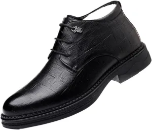 Luxury Italian Mens Dress Shoes, Black Genuine Leather Velvet Shoes, New Elegant Wedding Social Oxfords Shoes, Winter Warm Plush Leather Shoes