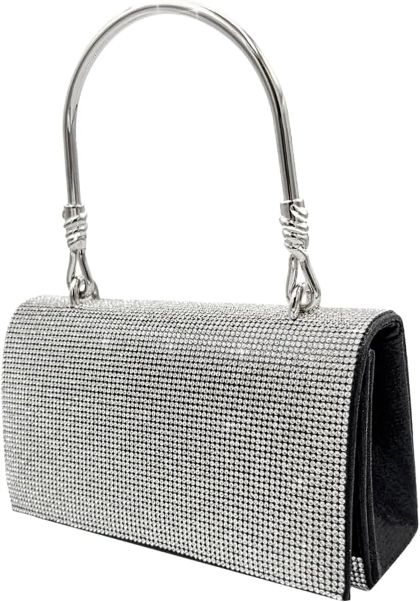 Luxury Rhinestone Crossbody Bag Detachable Chain Clutch Bag for Women Evening Black Shoulder Evening Fashion Wallet