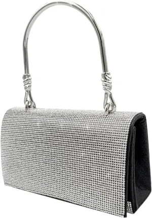 Luxury Rhinestone Crossbody Bag Detachable Chain Clutch Bag for Women Evening Black Shoulder Evening Fashion Wallet
