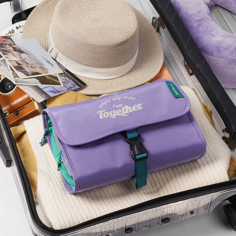 M Square Hanging Travel Toiletry Bag - Foldable Design