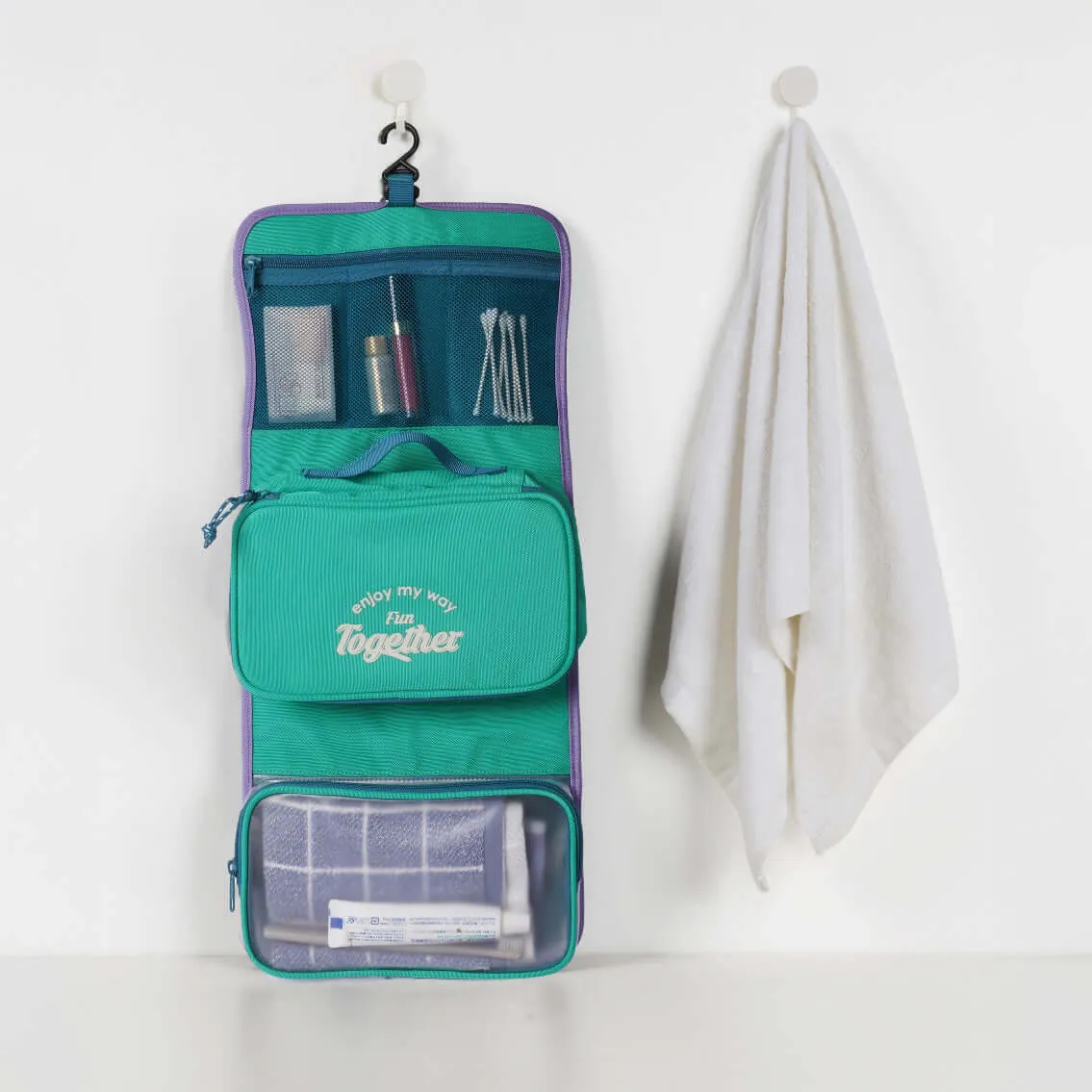 M Square Hanging Travel Toiletry Bag - Foldable Design