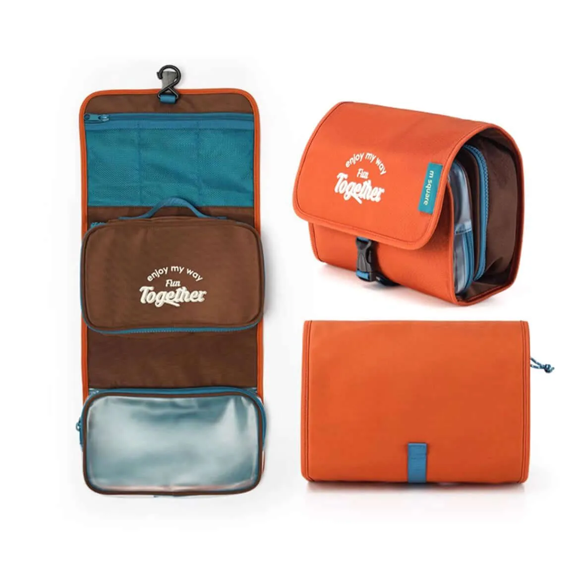 M Square Hanging Travel Toiletry Bag - Foldable Design