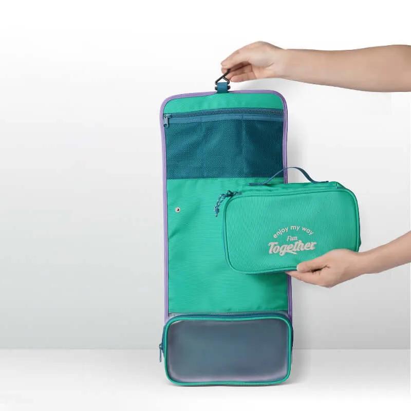 M Square Hanging Travel Toiletry Bag - Foldable Design