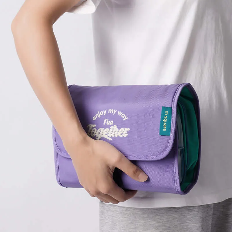 M Square Hanging Travel Toiletry Bag - Foldable Design