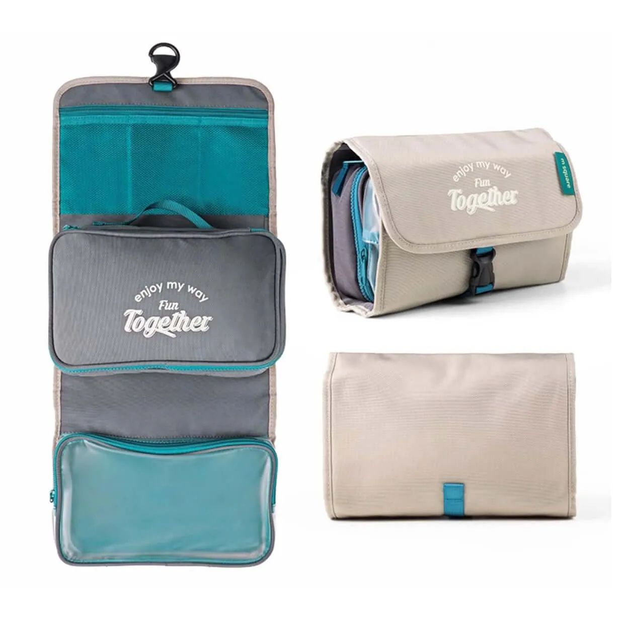 M Square Hanging Travel Toiletry Bag - Foldable Design