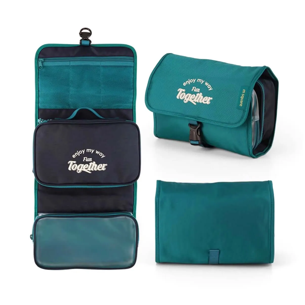M Square Hanging Travel Toiletry Bag - Foldable Design