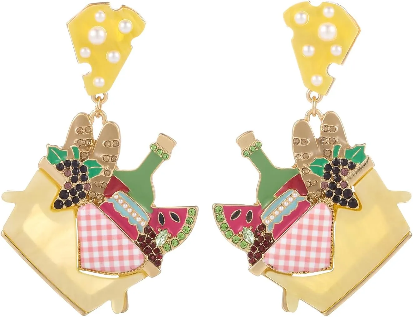 MADISON TYLER Cute Funny Dangle Earrings for Women | Carrot Watering Bottle Flower Hot Dog Ice Cream Pizza Basket Food Earrings Jewelry Gifts for Women