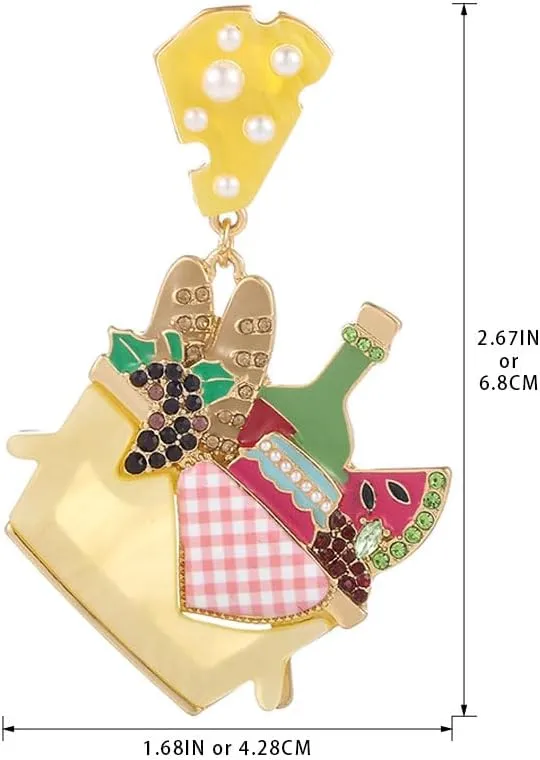 MADISON TYLER Cute Funny Dangle Earrings for Women | Carrot Watering Bottle Flower Hot Dog Ice Cream Pizza Basket Food Earrings Jewelry Gifts for Women