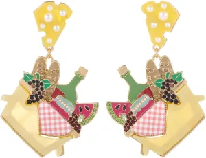 MADISON TYLER Cute Funny Dangle Earrings for Women | Carrot Watering Bottle Flower Hot Dog Ice Cream Pizza Basket Food Earrings Jewelry Gifts for Women