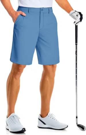 MAGCOMSEN Men's Golf Shorts 9 Inch Inseam Quick Dry Casual Shorts Stretch Hiking Dress Work Shorts with 4 Pockets Flat Front