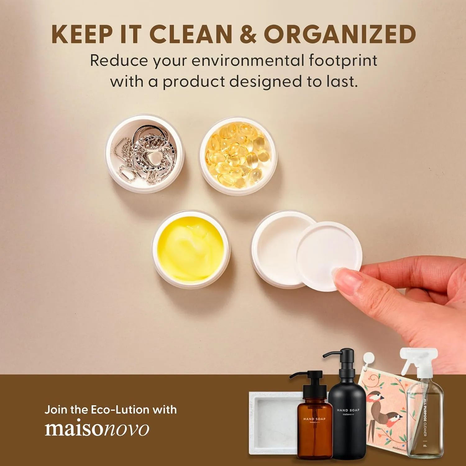 MAISONOVO Travel Bottles for Toiletries, TSA Approved, Leak Proof Refillable, Travel Size Containers and Bottles with Water Proof Toiletry Bag - Brown Pouch