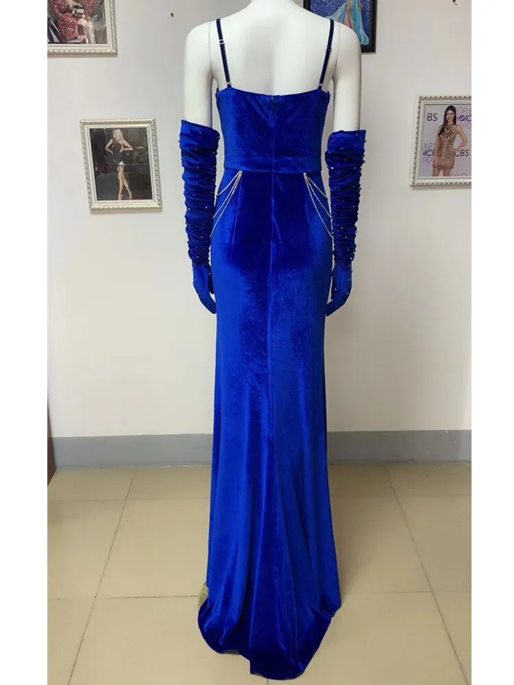 Majesty Velvet Beaded Gown