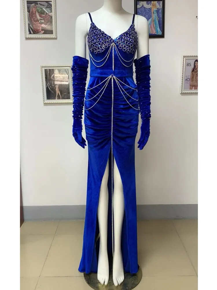 Majesty Velvet Beaded Gown