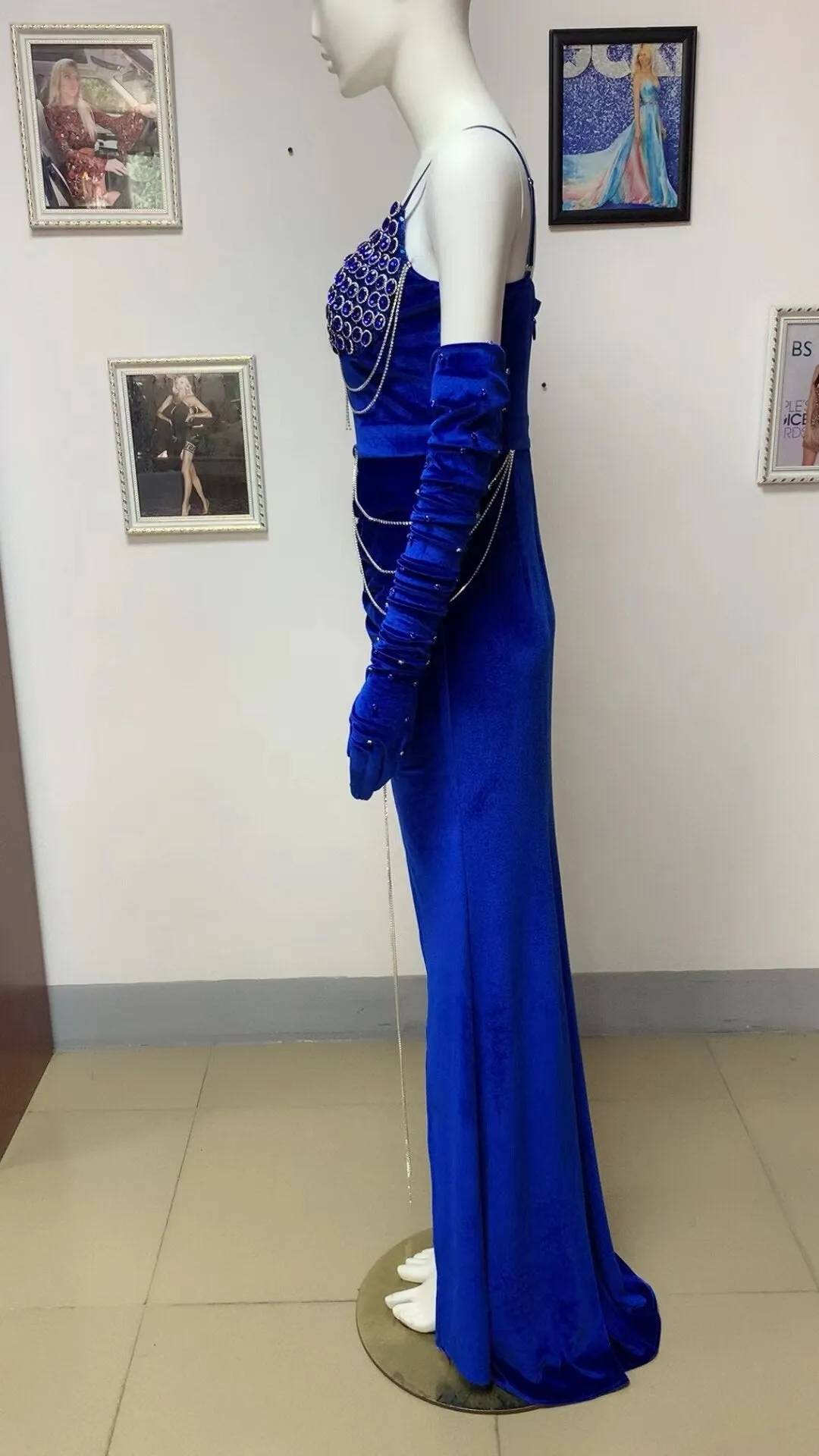 Majesty Velvet Beaded Gown