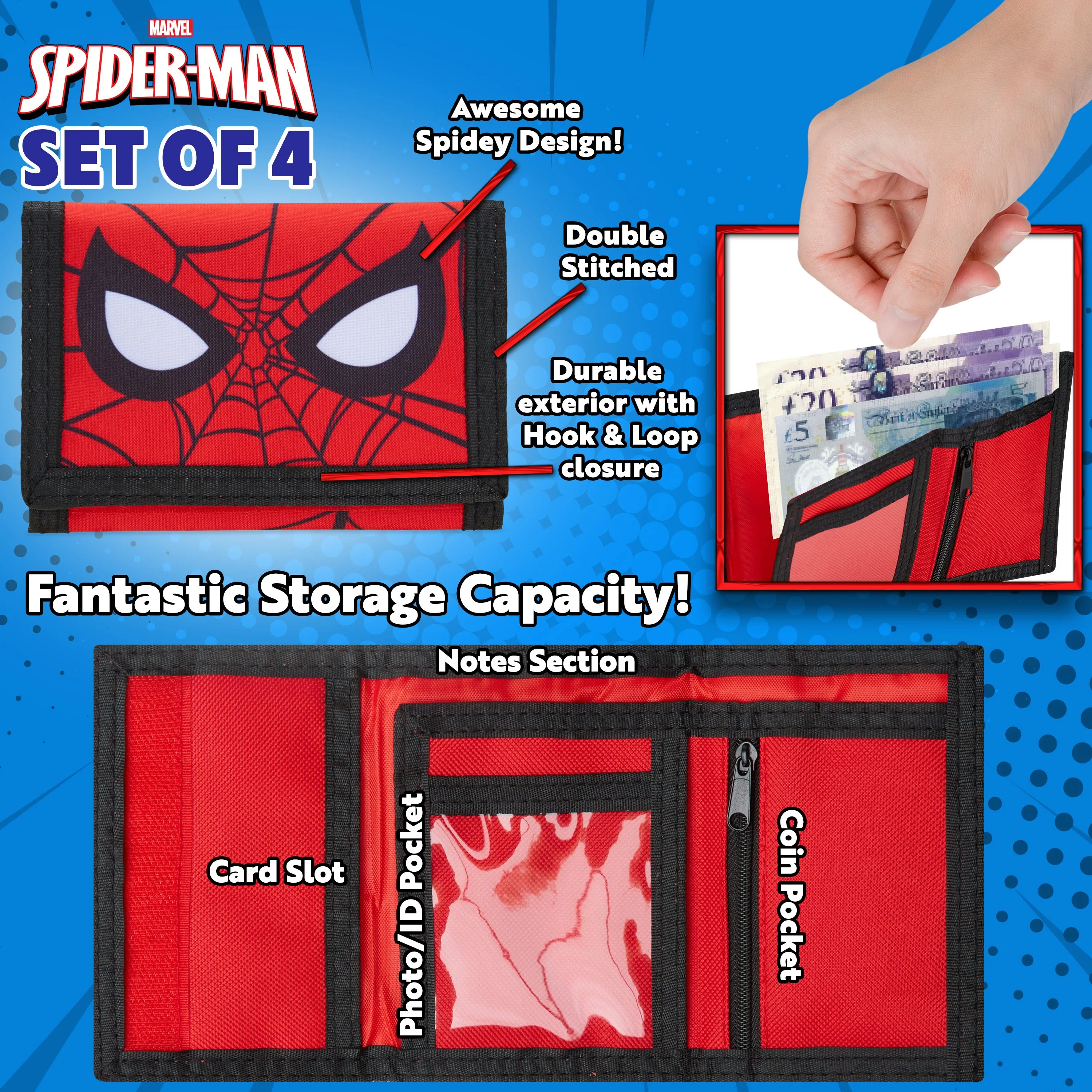Marvel Spiderman School Bag Set - Backpack, Water Bottle, Wallet, Keyring