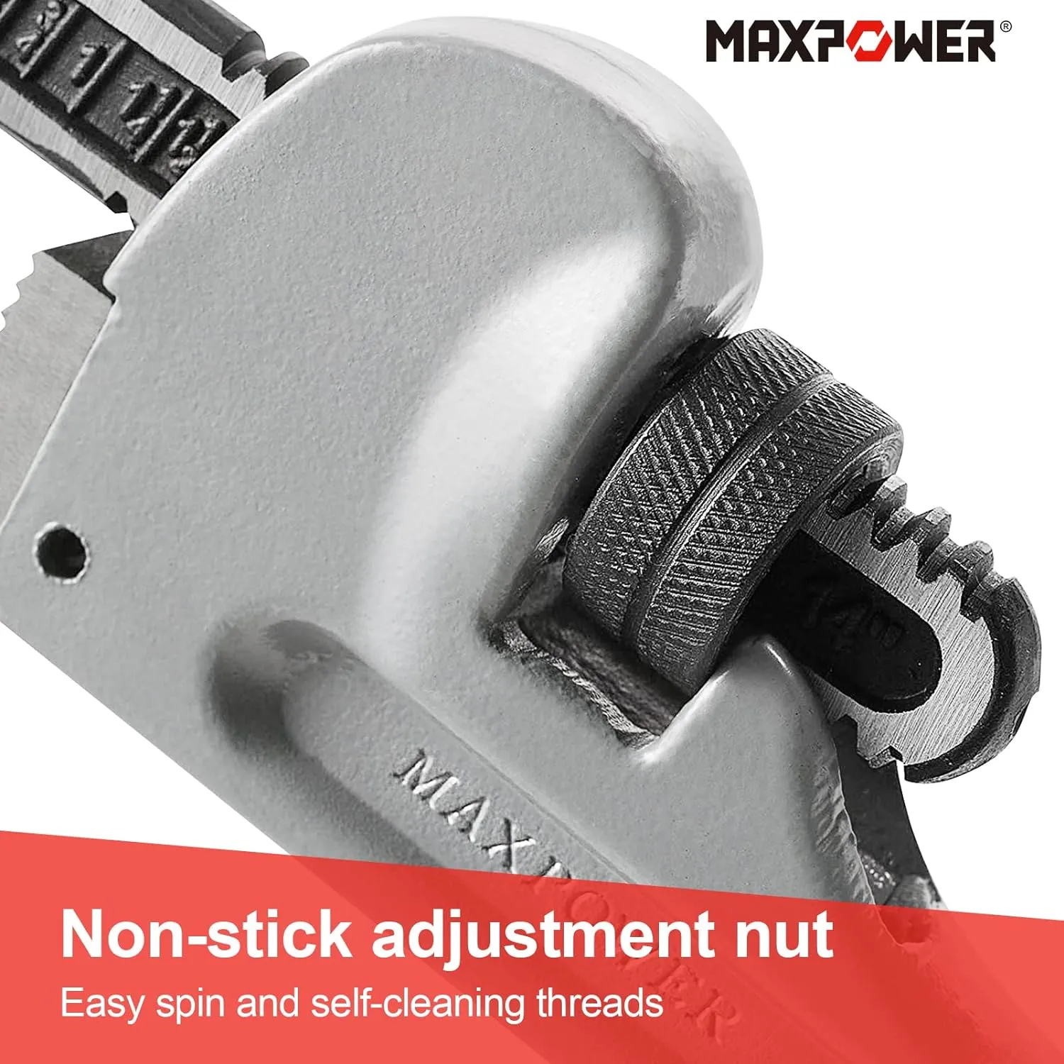 MAXPOWER 18-inch Pipe Wrench, Heavy Duty Aluminum Plumbing Wrench