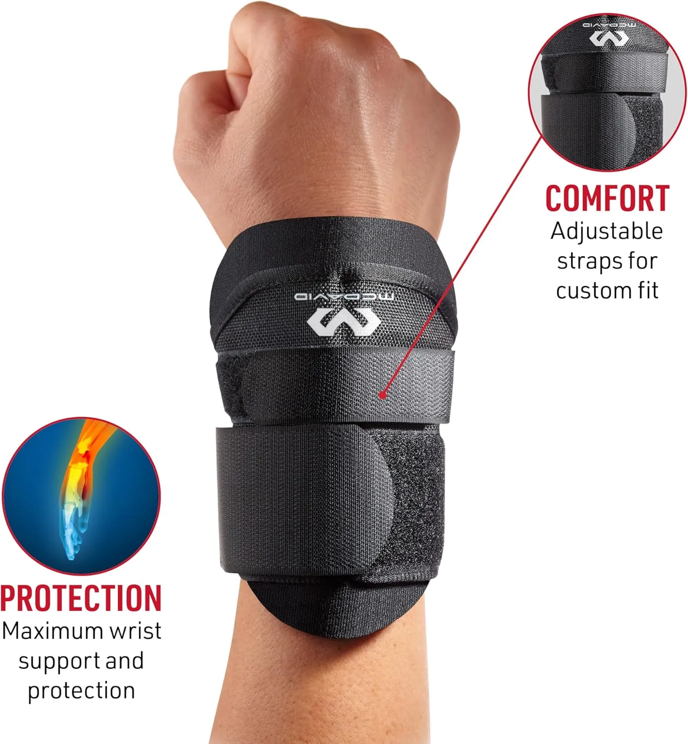 McDavid Wrist Brace, Adjustable Wrist Guard Support for Work to Help Prevent Wrist Injuries