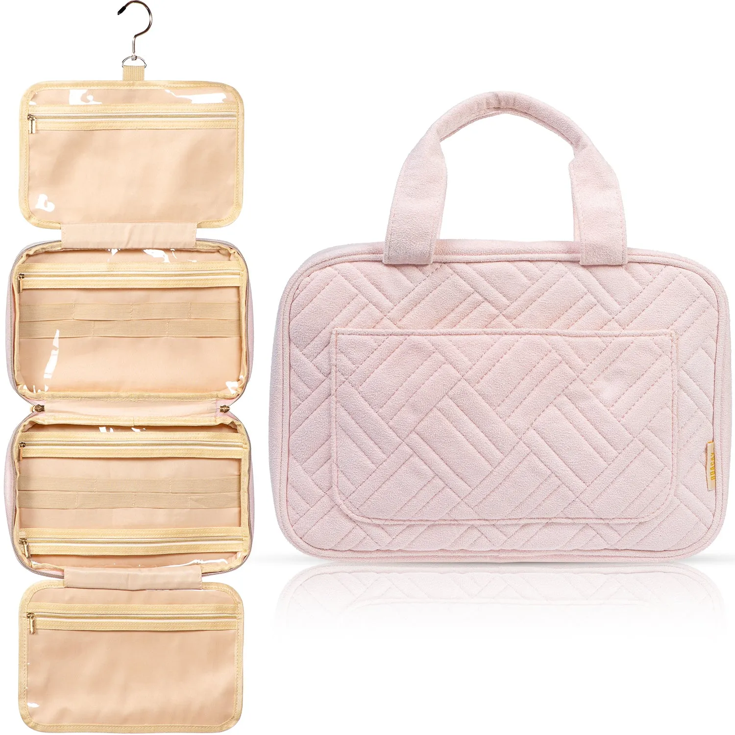 Medium Foldable Hanging Toiletry Bag - Heavenly Pink