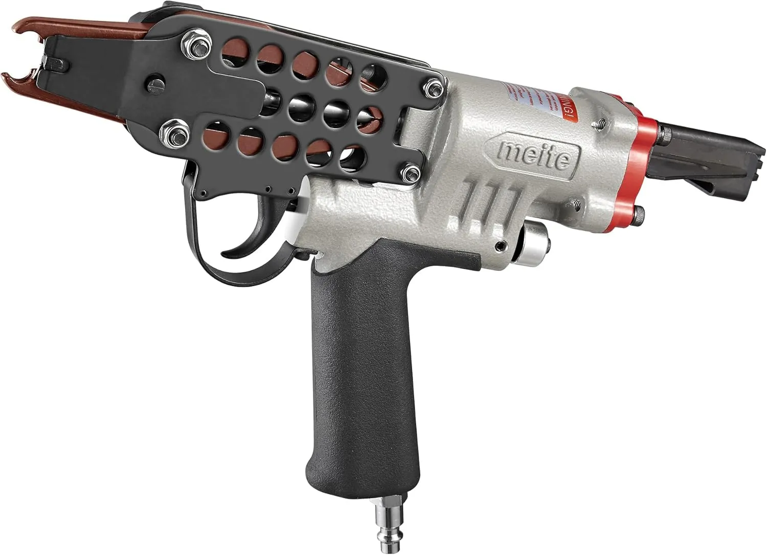 meite SC7E-I2 Pneumatic Hog Ring Gun, 15 Gauge 3/4" Crown Extended Nose Hog Ring Pliers, 8.8 mm Closure, Upgrade Trigger Air C Ring Stapler for Mattress Assembly, Deep Wire Cages