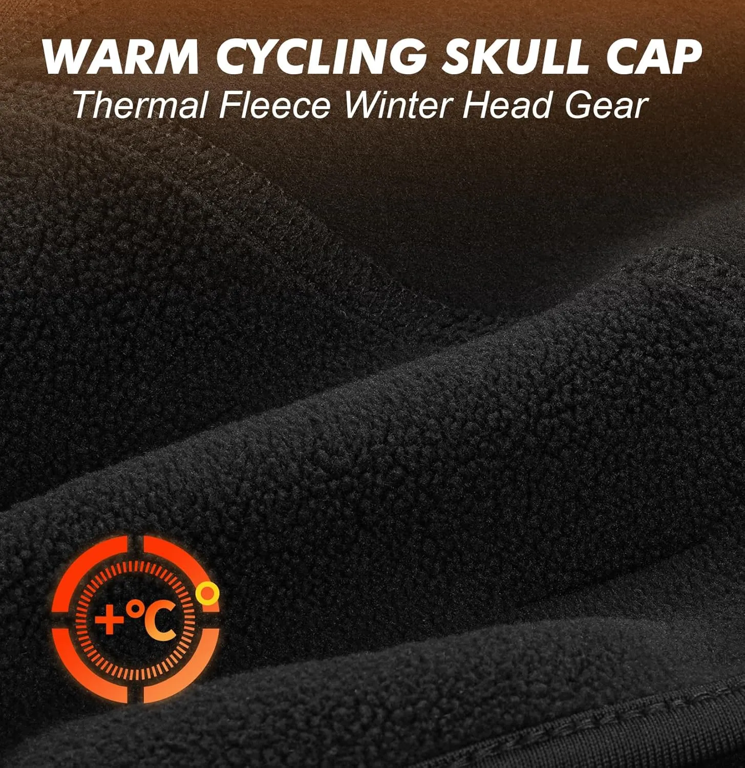 MELASA Thermal Fleece Skull Cap Beanie with Glasses Holes, Ear Warmer Helmet Liner, Winter Cycling Bike Hat for Men Women