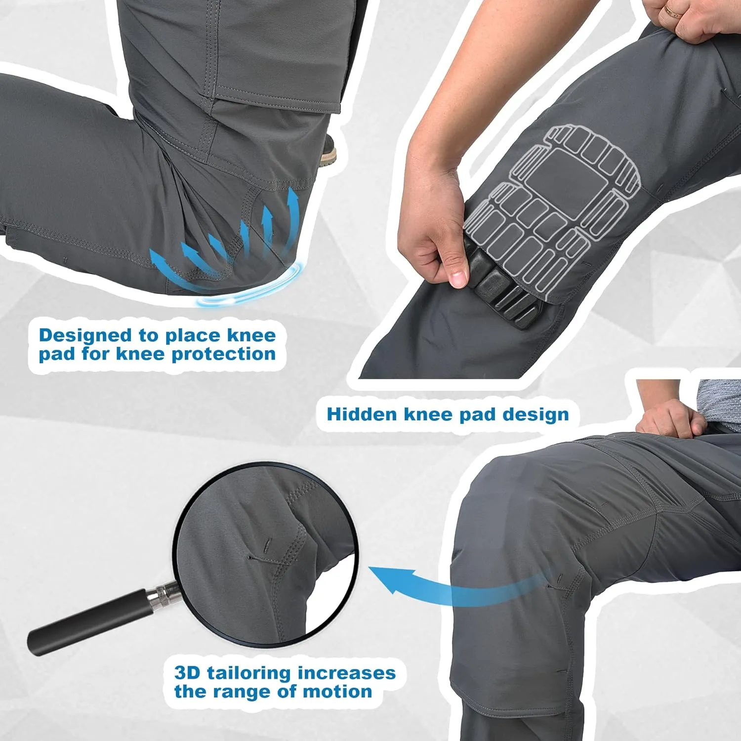 Men's 4 Way Stretch Outdoor Cargo Pants All Season with Multi Pocket Utility Work Pant