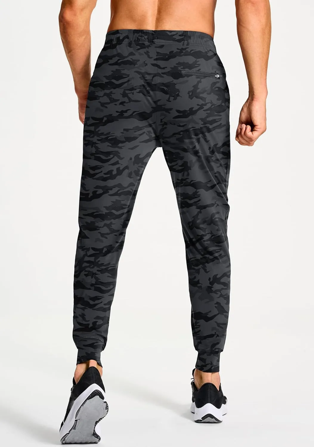 Men's Athletic Joggers Stretch Sweatpants with Zipper Pockets Running Workout Gym Track Golf Pants for Men