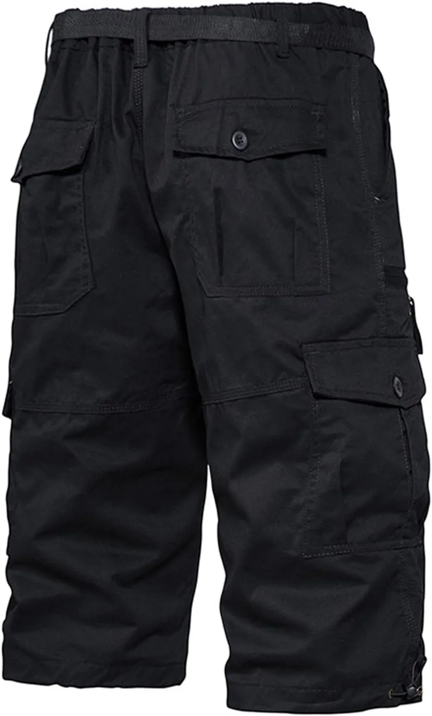Men's Below Knee Long Shorts, Summer Loose Work Cargo Short Pants Twill Military with Pockets