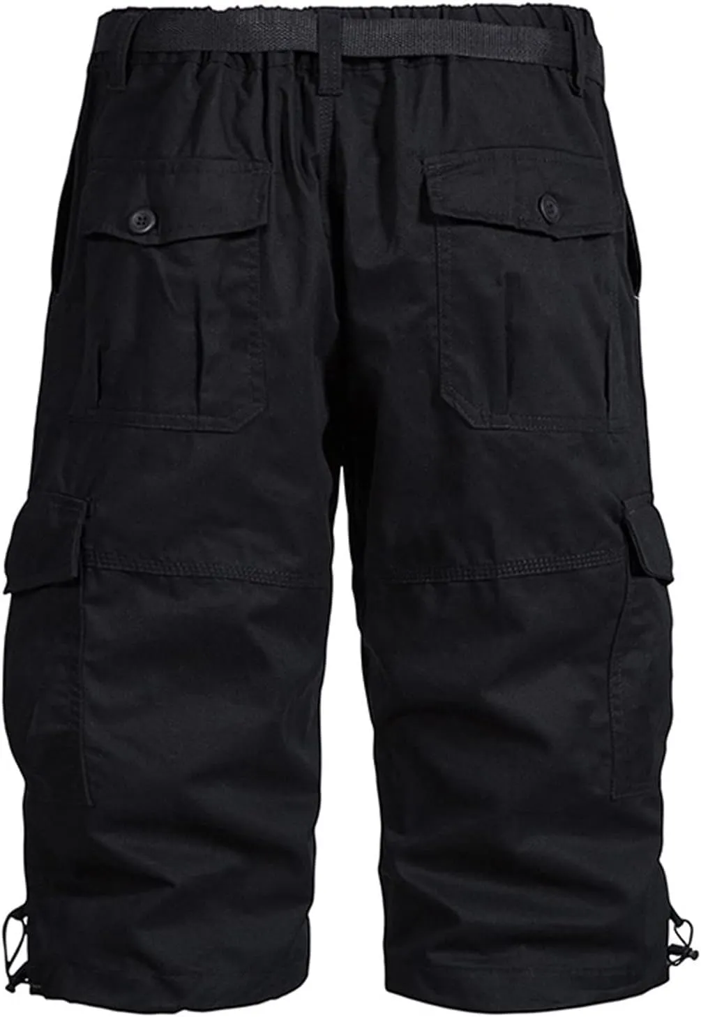Men's Below Knee Long Shorts, Summer Loose Work Cargo Short Pants Twill Military with Pockets