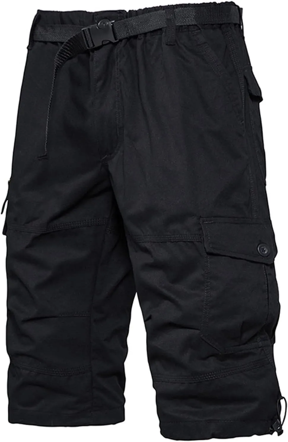 Men's Below Knee Long Shorts, Summer Loose Work Cargo Short Pants Twill Military with Pockets