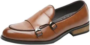 Mens British Style Leather Dress Shoes Slip On Pointed Toe Hasp Formal Casual Bean Shoes Fashion Design