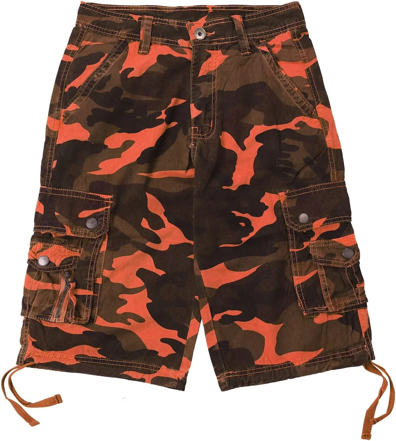 Mens Camouflage Cargo Shorts Big and Tall Classic Fit Multi-Pocket Utility Work Shorts Summer Casual Cotton Shorts