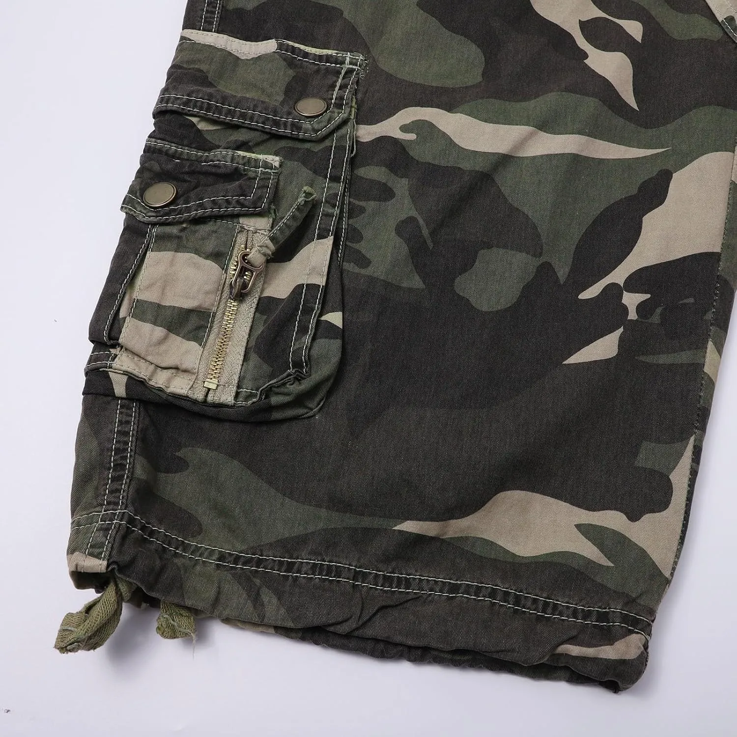 Mens Camouflage Cargo Shorts Big and Tall Classic Fit Multi-Pocket Utility Work Shorts Summer Casual Cotton Shorts