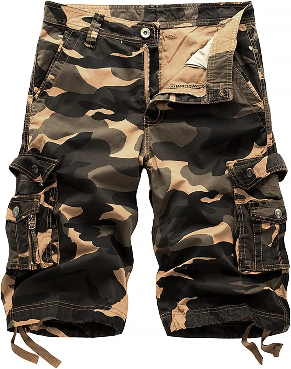 Mens Camouflage Cargo Shorts Big and Tall Classic Fit Multi-Pocket Utility Work Shorts Summer Casual Cotton Shorts