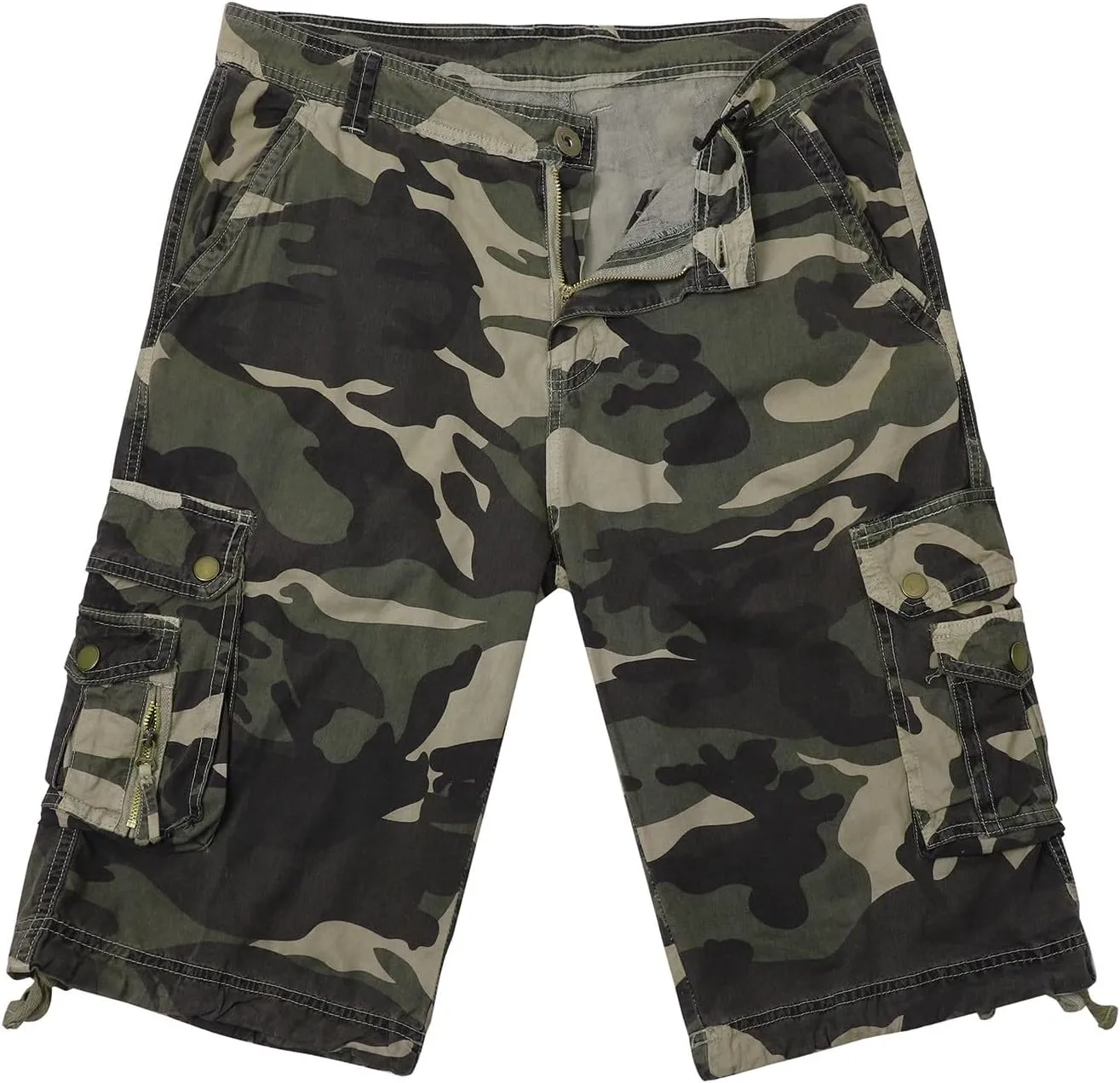 Mens Camouflage Cargo Shorts Big and Tall Classic Fit Multi-Pocket Utility Work Shorts Summer Casual Cotton Shorts