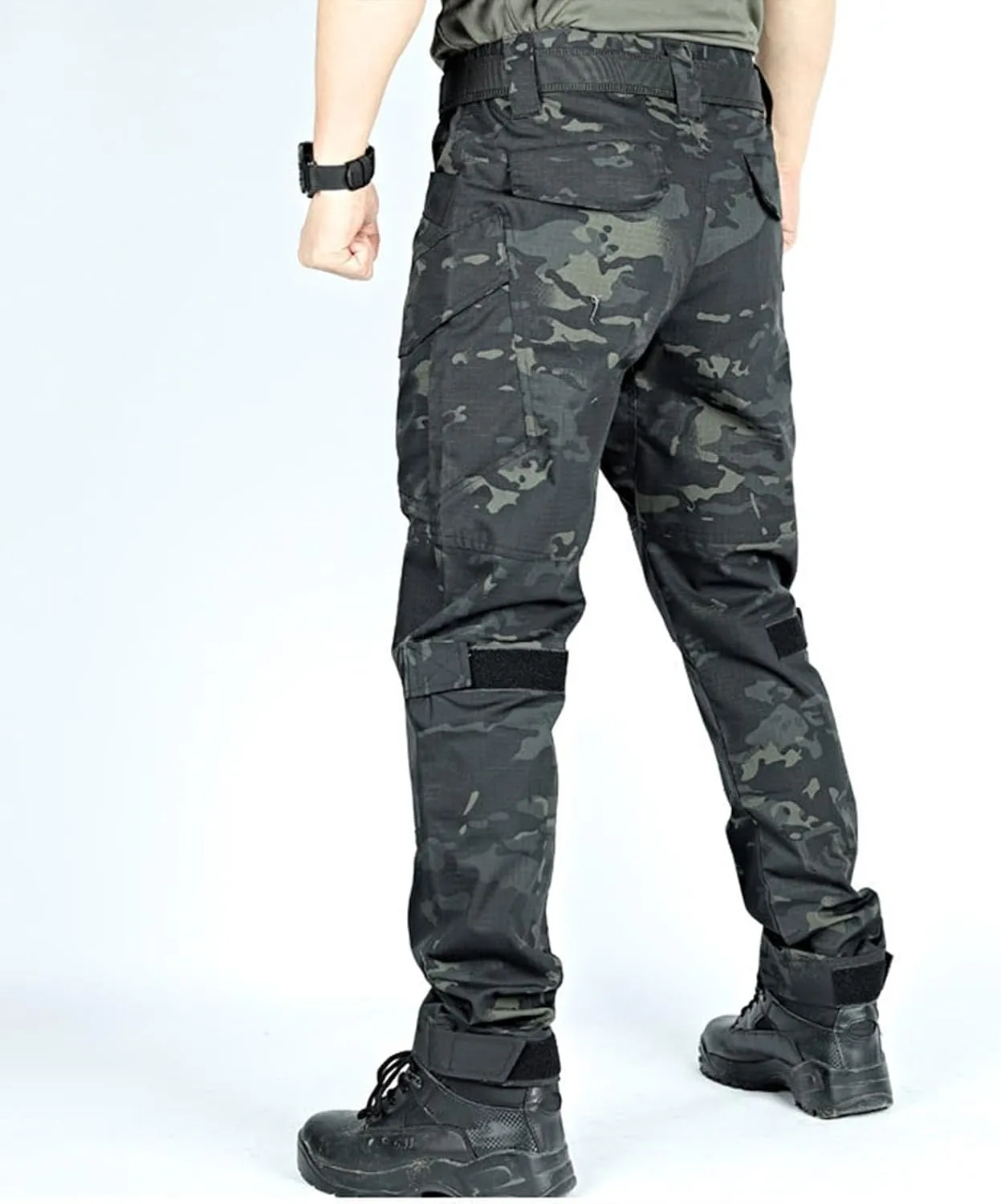 Men's Cargo Pants with Double-Layered Knees Heavy Duty Work Pants Water Resistant Relaxed Fit Hiking Pants